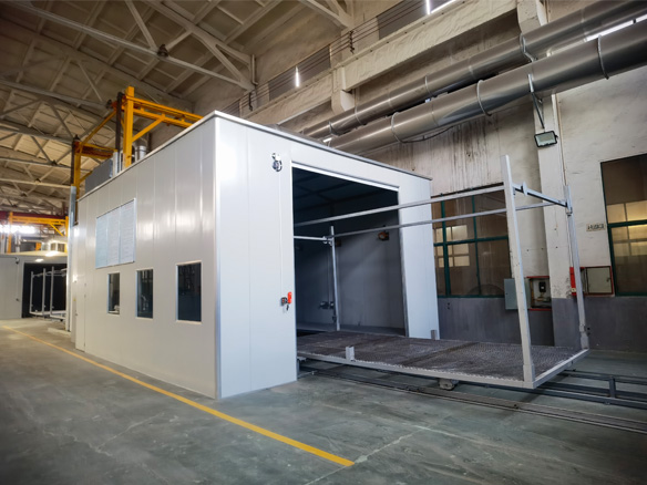 Guanding Metal spraraying Tunnel Furnace Tackles Batch Spraying Color Difference